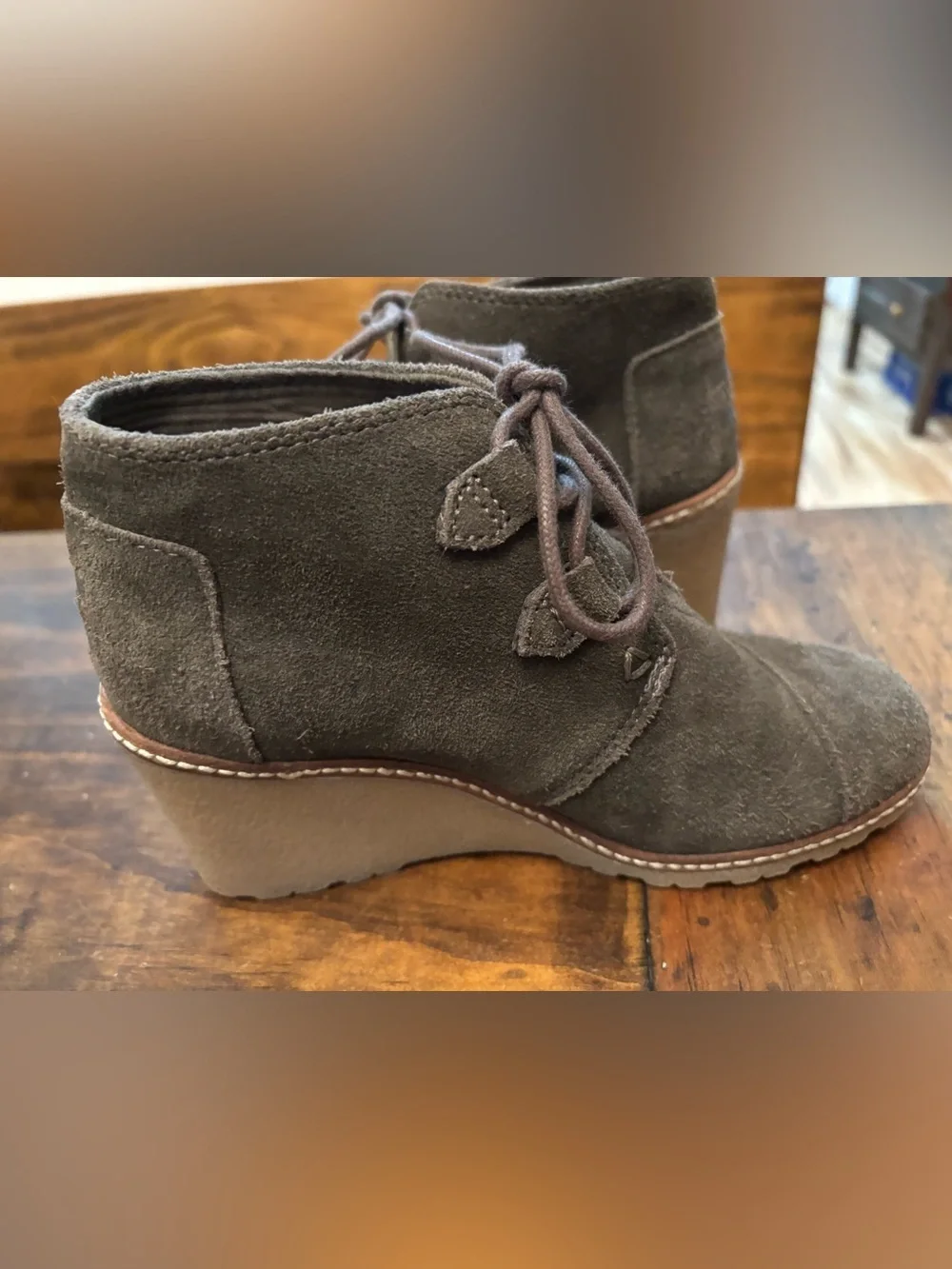 Tom’s desert wedge bootie ankle boot 5
